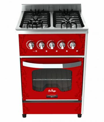 COCINA C-V55RV 4H 55CM GN PUERTA DOBLE VIDRIO RED