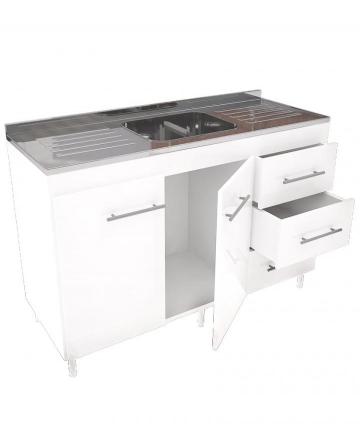 BAJO MESADA ART.3028 2P 3C 1.20M BLANCO