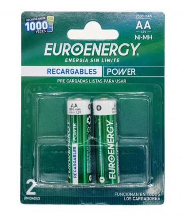 PILA AA RECARGABLE PACK X2 EUROENERGY