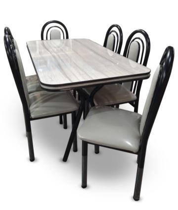 JUEGO COMEDOR MESA 150 Y 6 SILLAS BARCELONA
